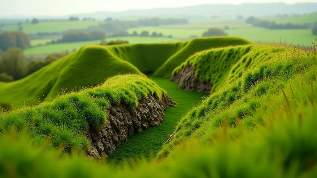 Ancient hill fort archaeological features